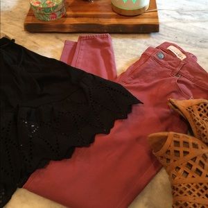 LOFT Legging Berry Colored Jeans 2/26 NWOT! Fab!